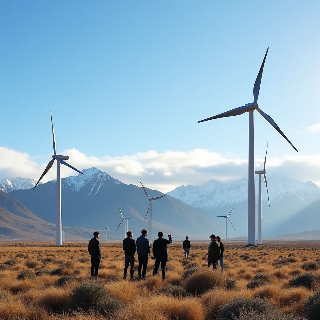 Visita a parque eólico en Patagonia